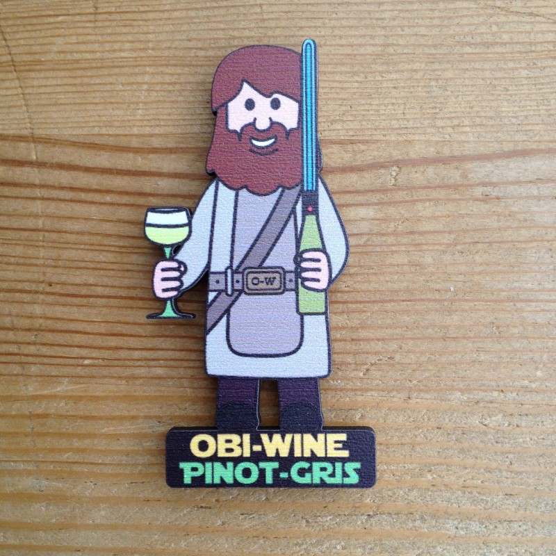 magnet en bois Obi-Wine Pinot-Gris - made in France